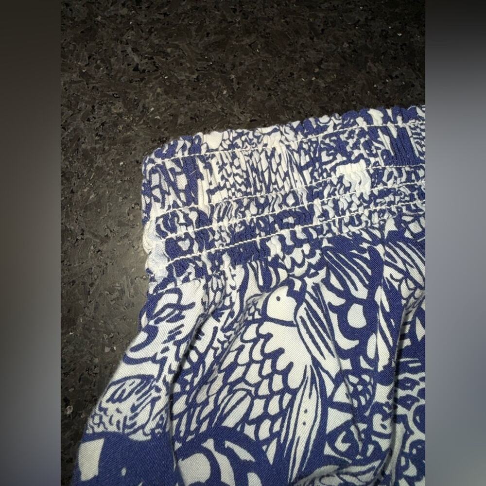 UEC LILLY PULITZER NAVY BLUE & WHITE FISH PRINT STRAPLESS JUMPSUIT SZ L - Picture 6 of 14